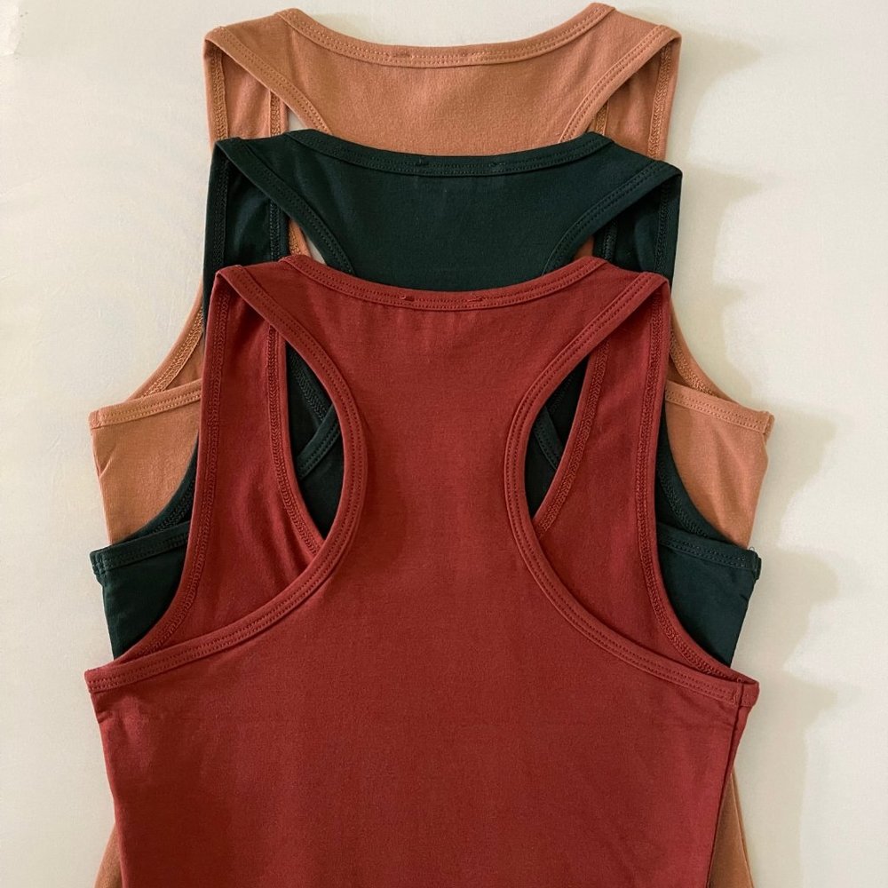 Hunter Green — Premium Cotton Racerback Bodysuit - Picture 4 of 6